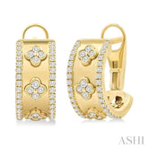 .50CTRDDM CLOVER HOOP EARRINGS YG 14K-G*